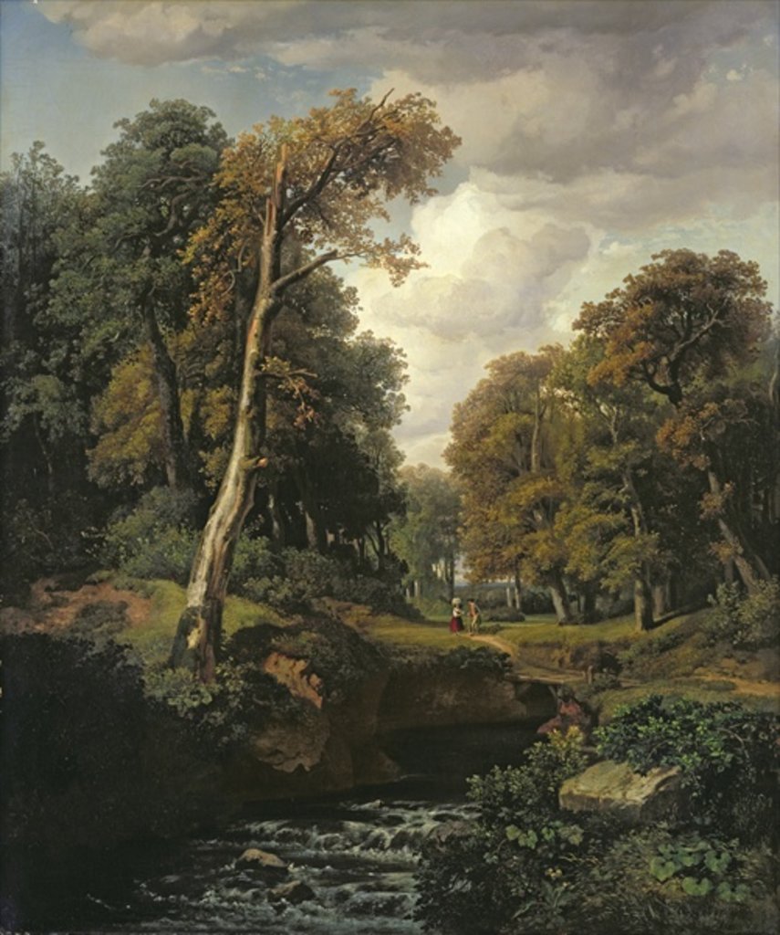 Detail of Landscape, 1850 by August Weber