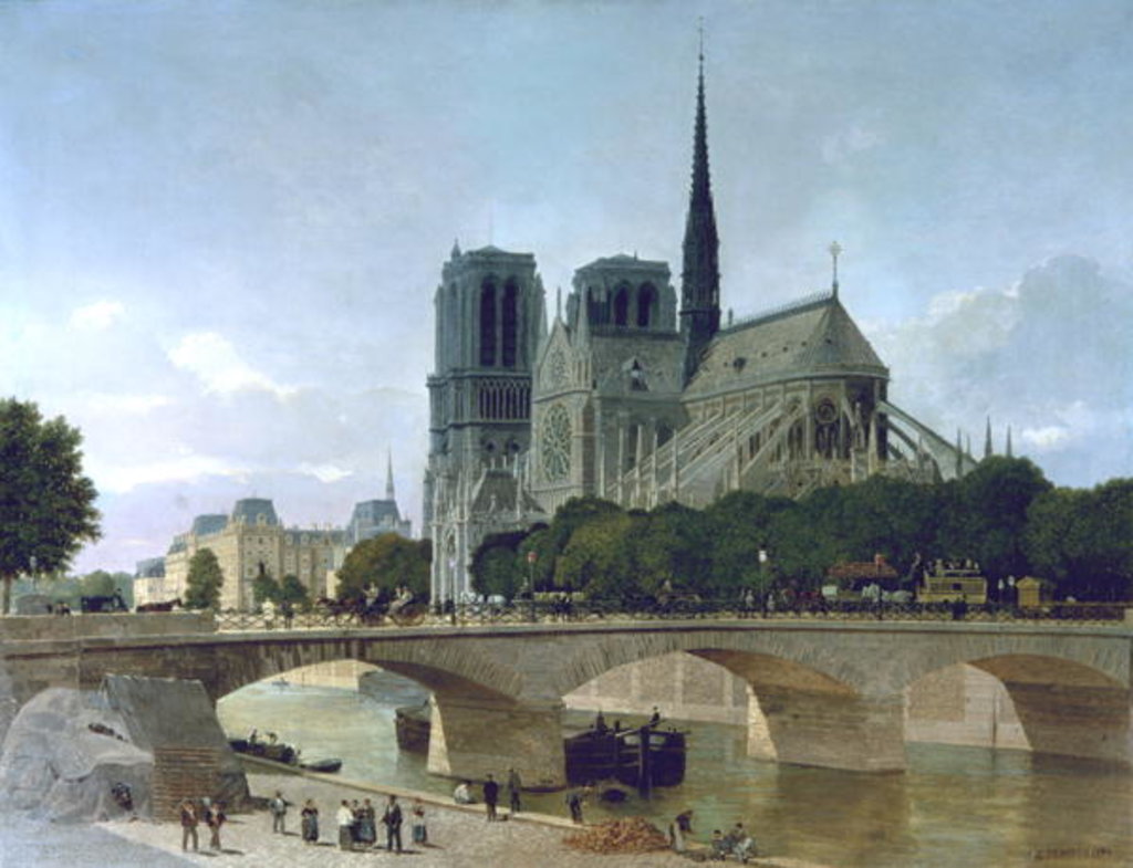 Detail of Notre Dame, Paris, 1884 by Felix Benoist