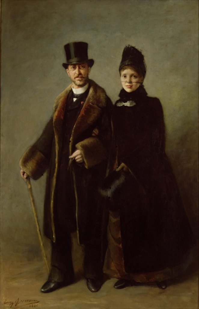Detail of Heinrich Schliemann and his Wife by Eugene Broerman