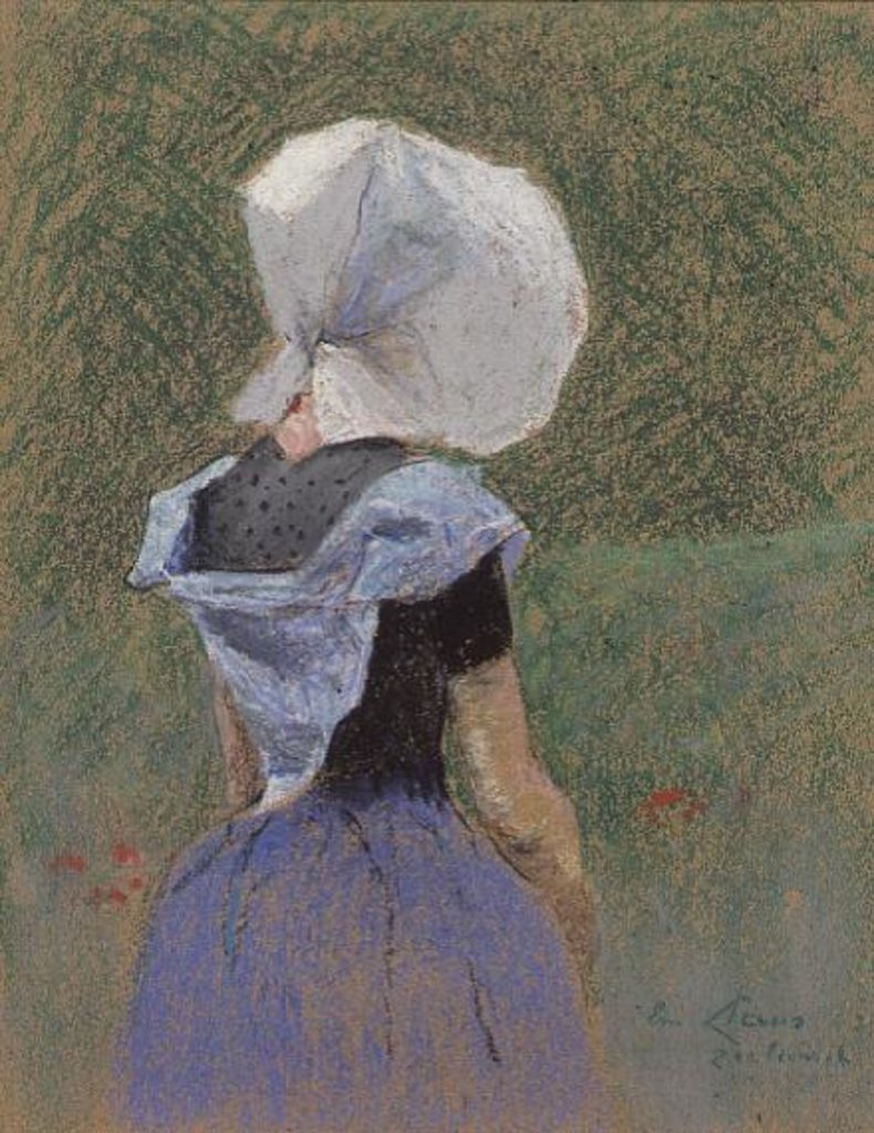 Detail of A Young Girl from Zeeland by Emile Claus