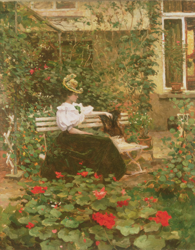Detail of Flowers on the Terrace by Victor Gilsoul