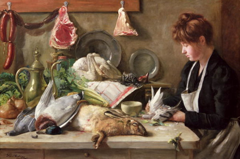 Detail of Plucking the Pigeon by Leon Reding