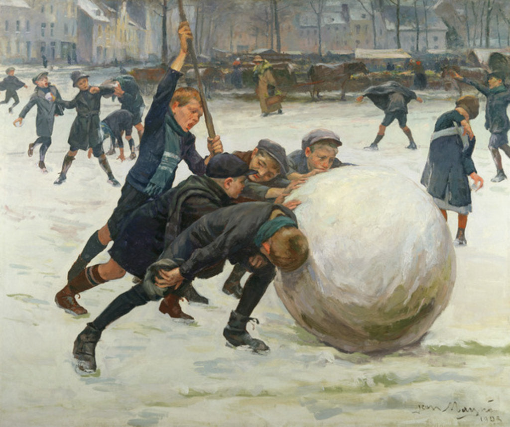Detail of The Giantest Snowball, 1903 by Jean Mayne