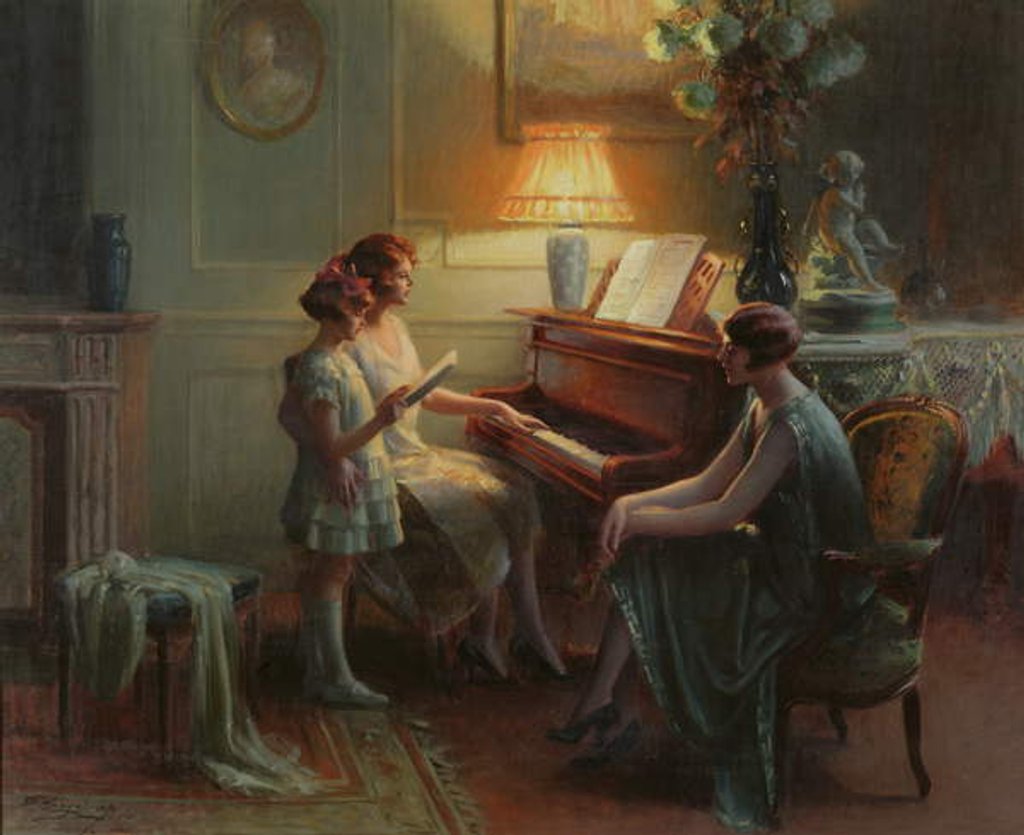 Detail of The Singing Lesson by Delphin Enjolras