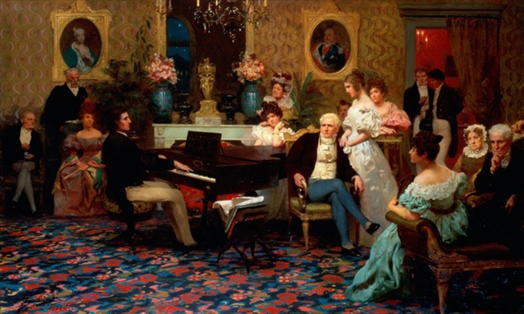 Detail of Chopin playing the piano in Prince Radziwill's Salon, 1887 by Hendrik Siemiradzki