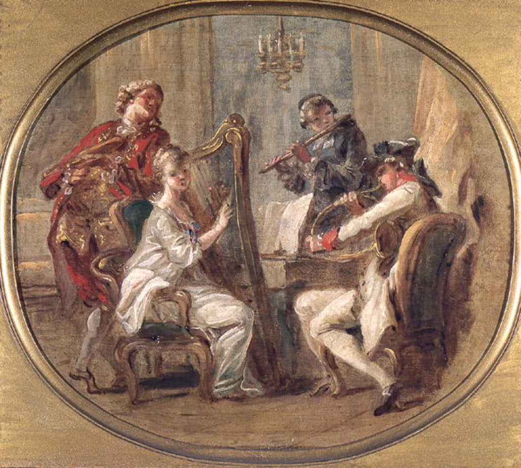Detail of Concert with Four Figures, c.1774 by Francois Andre Vincent