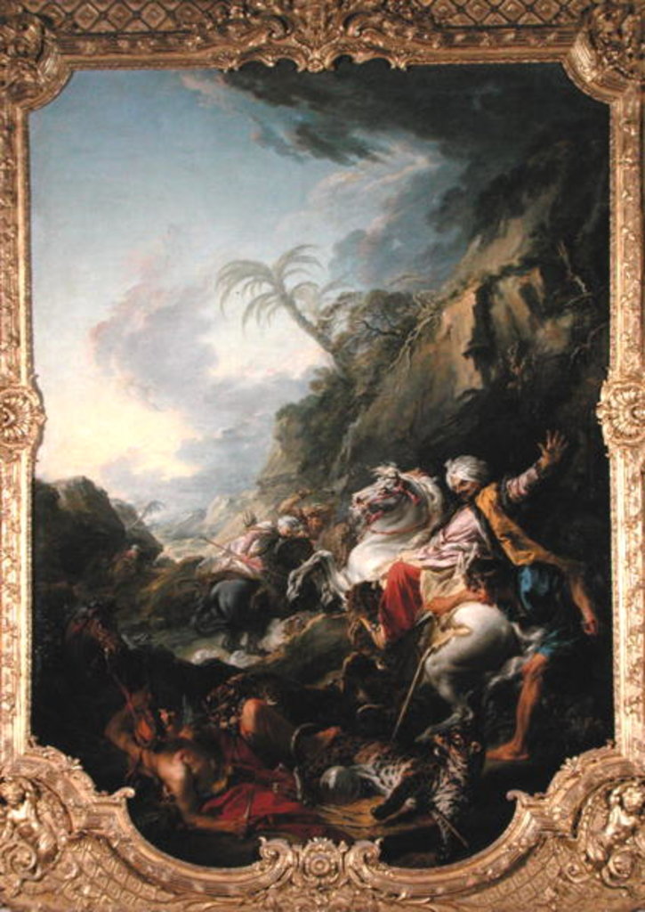 Detail of Leopard Hunt, 1736 by Francois Boucher