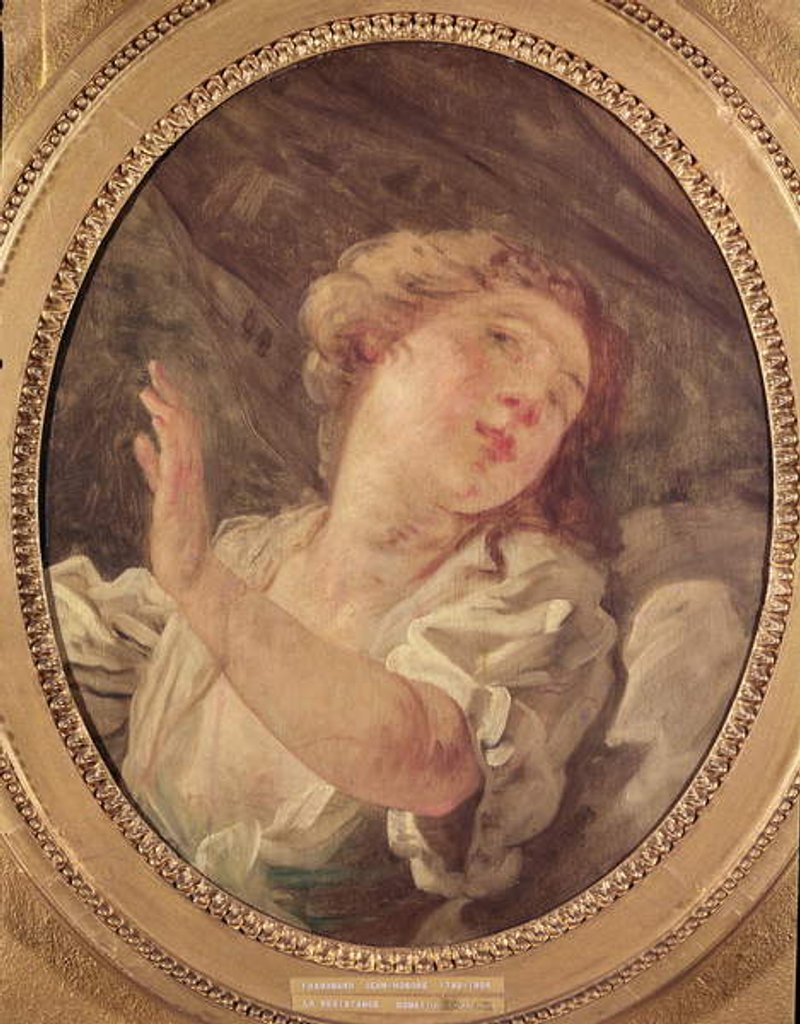 Detail of Young Woman Turning Away or, La Resistance by Jean-Honore Fragonard