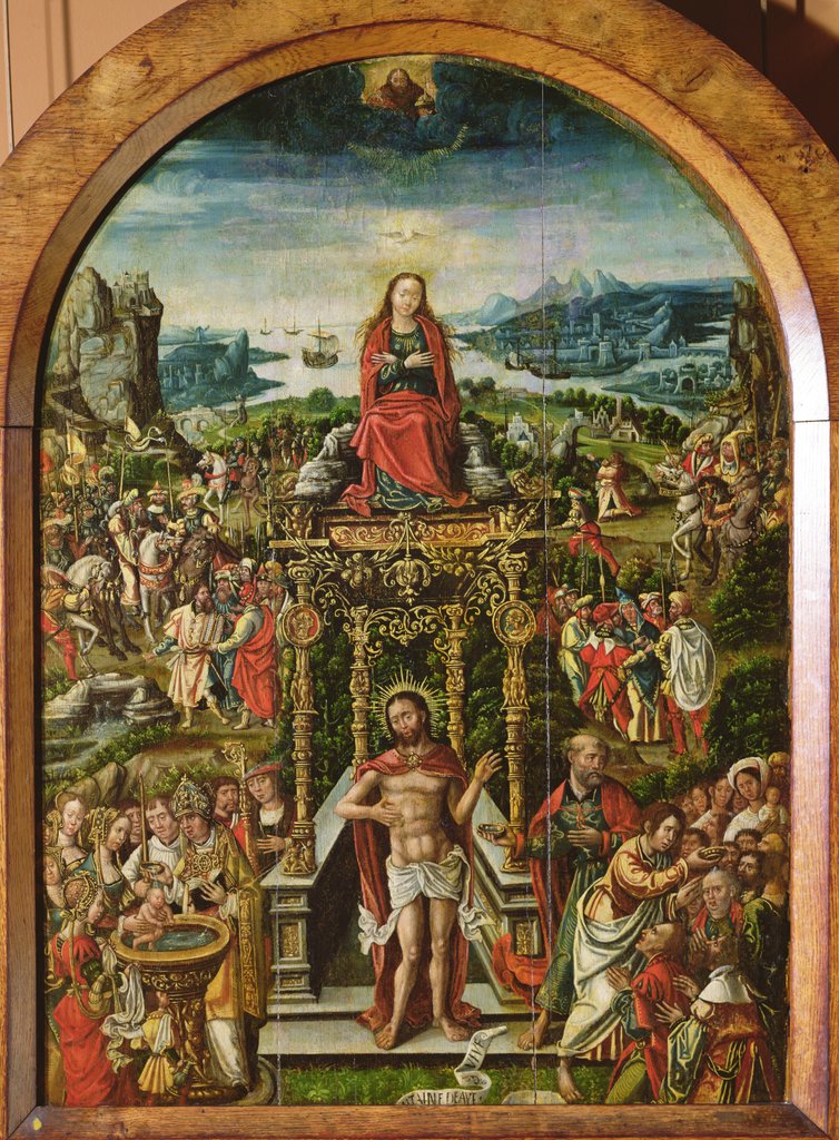 Detail of Roche d'Ou Sort la Fontaine d'Eau Vie, 1567 by French School