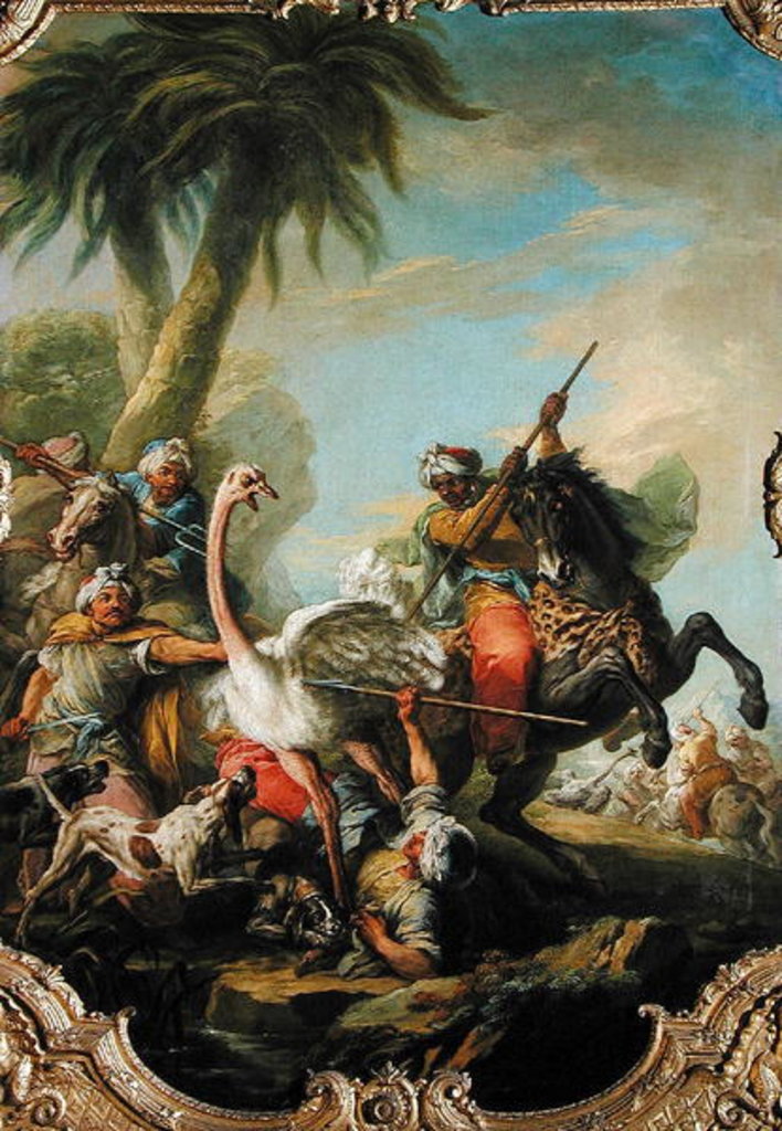 Detail of The Ostrich Hunt by Carle van Loo