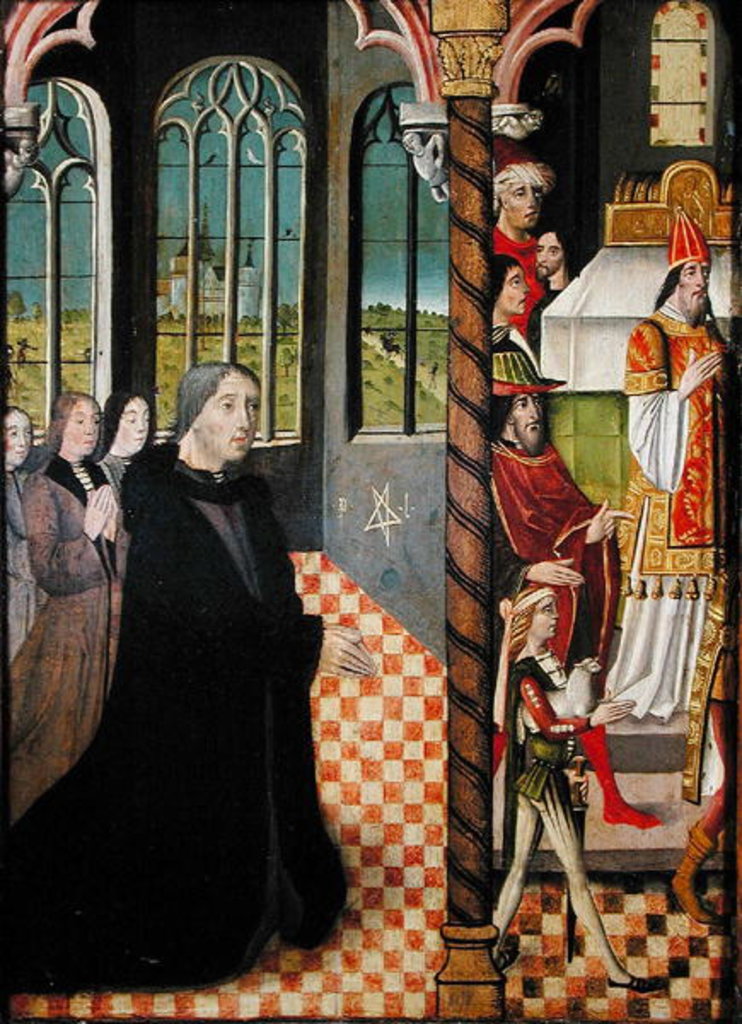 Detail of A Donor with his Three Daughters and the Offering of Joachim, 1485-95 by French School