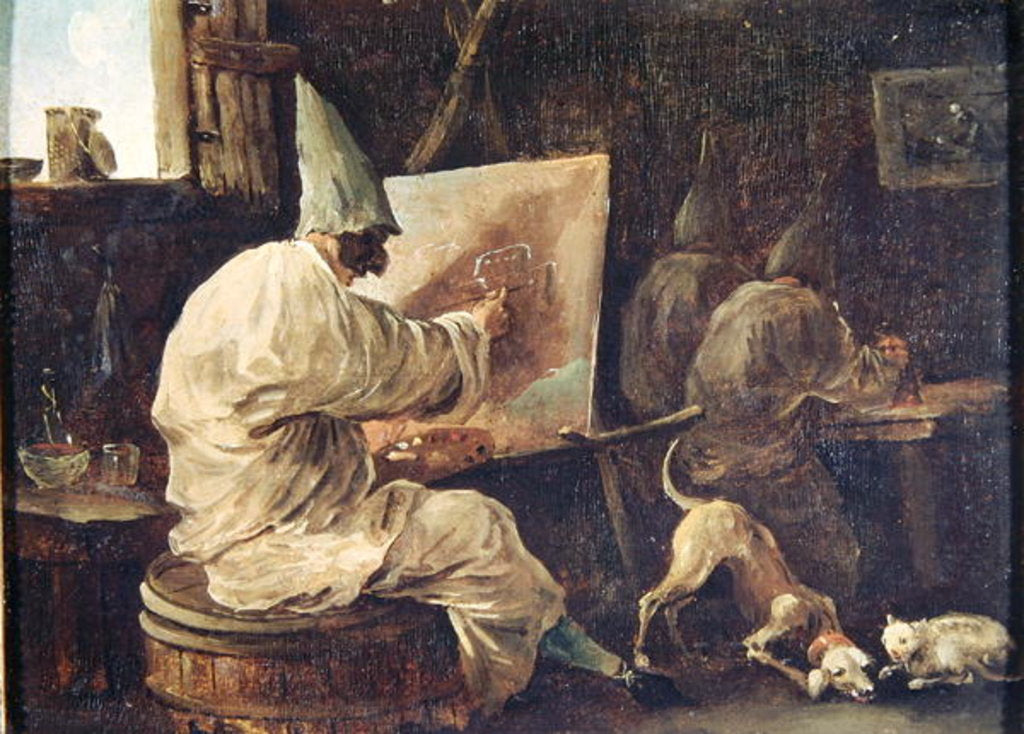 Detail of Painter Buffoons by Hubert Robert