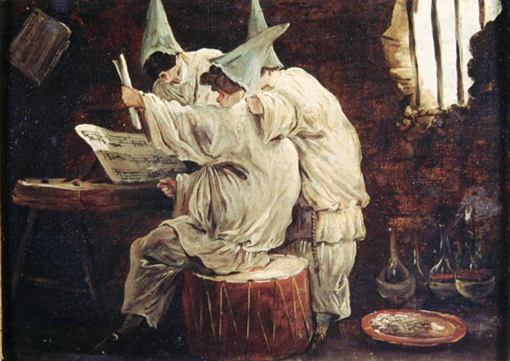 Detail of Musician Buffoons by Hubert Robert