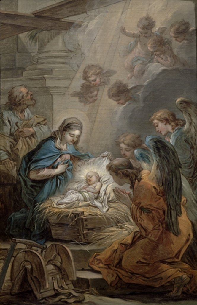 Detail of Nativity by Carle van Loo
