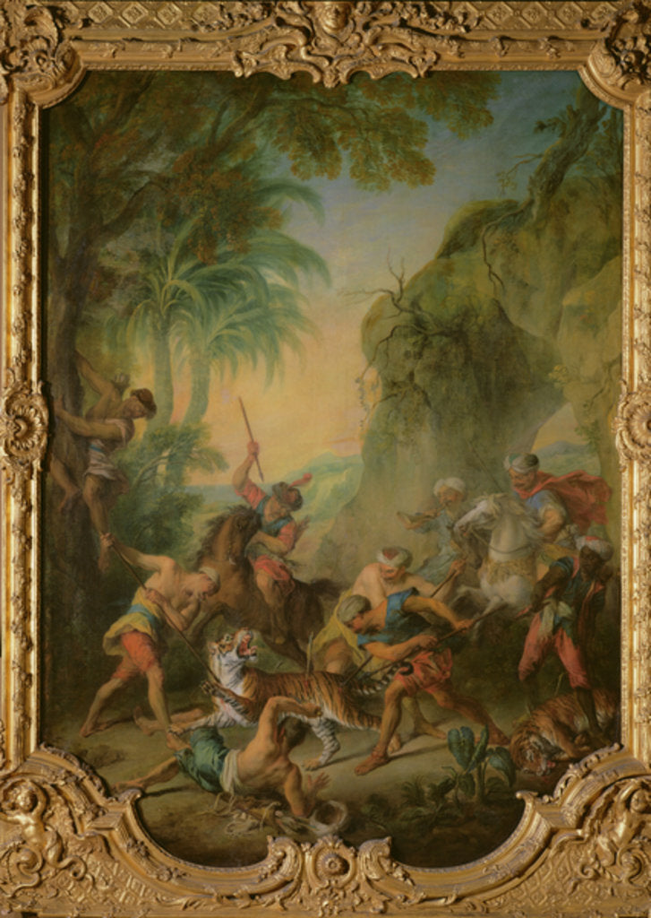Detail of Tiger Hunt, 1736 by Nicolas Lancret