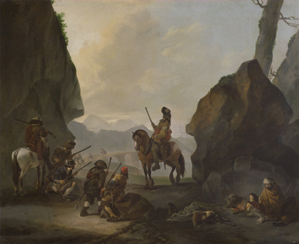 Detail of Thieves on the Lookout by Johannes Lingelbach