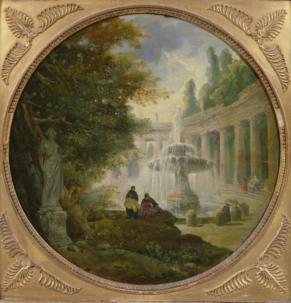 Detail of Fountain in a park, c.1762-65 by Hubert Robert