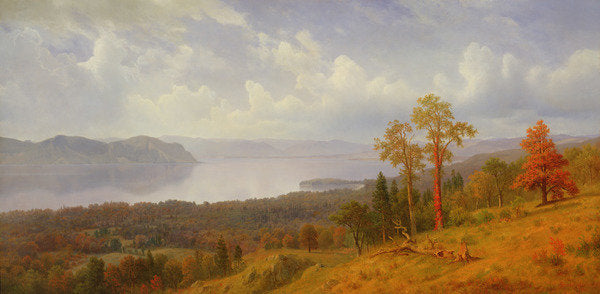 Detail of View on the Hudson Looking Across the Tappen Zee Towards Hook Mountain, 1866 by Albert Bierstadt
