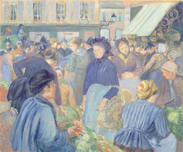 Detail of Le Marche de Gisors, 1889 by Camille Pissarro