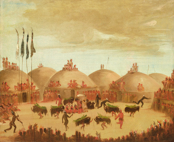 Detail of The Bull Dance by George Catlin