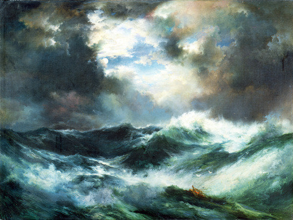 Detail of Moonlit Shipwreck at Sea, 1901 by Thomas Moran