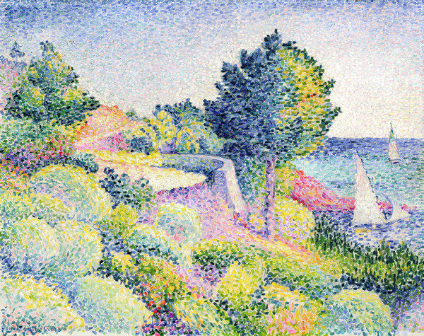 Detail of La Route sur la Cote, 1907 by Henri-Edmond Cross