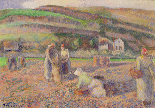 Detail of The Potato Harvest, 1886 by Camille Pissarro