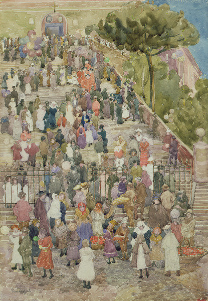Detail of Steps of Santa Maria Aracoeli, Rome, c.1898-99 by Maurice Brazil Prendergast