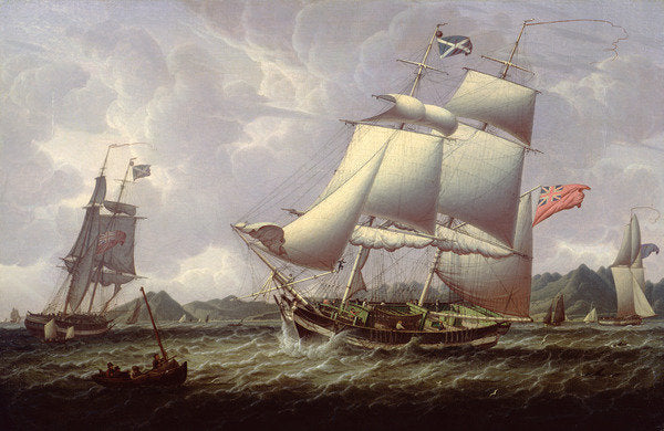 Detail of British Schooners, 1828 by Robert Salmon