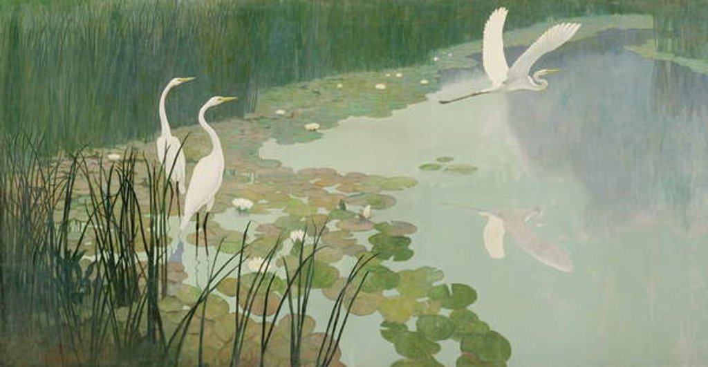 Detail of Herons in Summer, 1941 by Newell Convers Wyeth