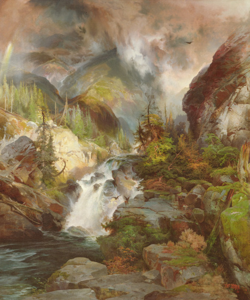 Detail of Children of the Mountain, 1867 by Thomas Moran