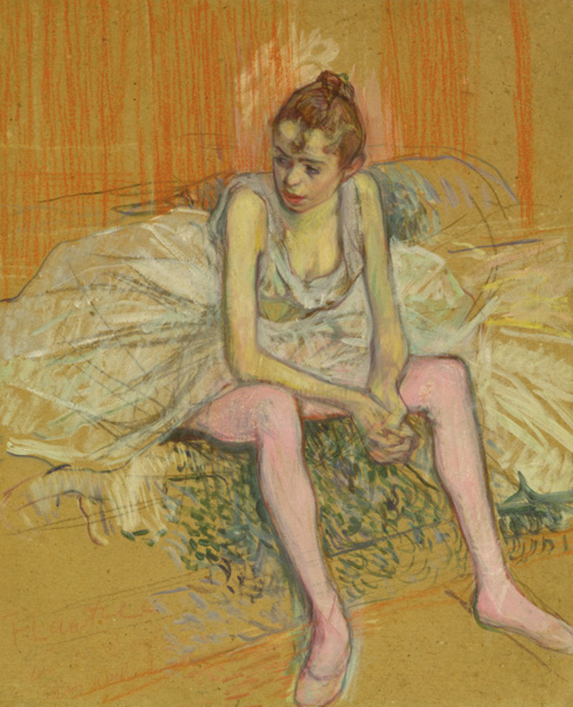 Detail of Dancer with Pink Stockings, 1890 by Henri de Toulouse-Lautrec