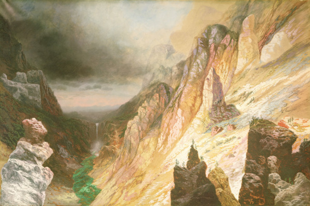 Detail of Lower Falls, Grand Canyon of the Yellowstone River, 1886 by Charles H. Chapin