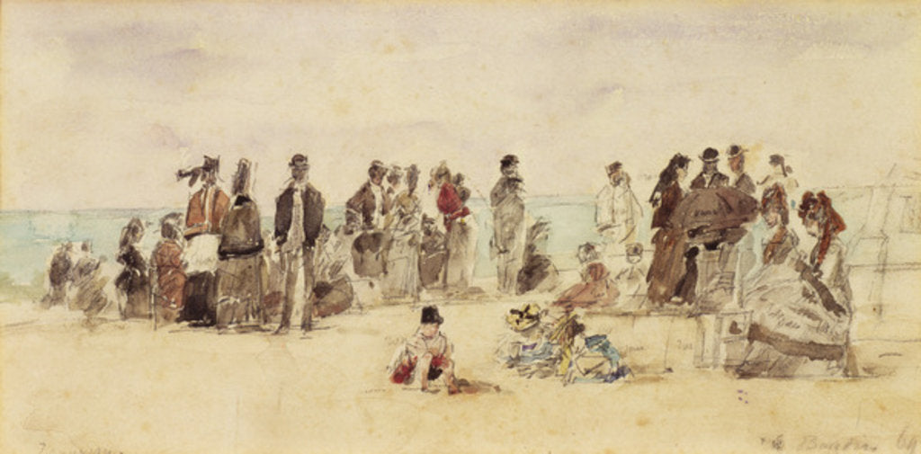 Detail of Beach Scene, 1864 by Eugene Louis Boudin