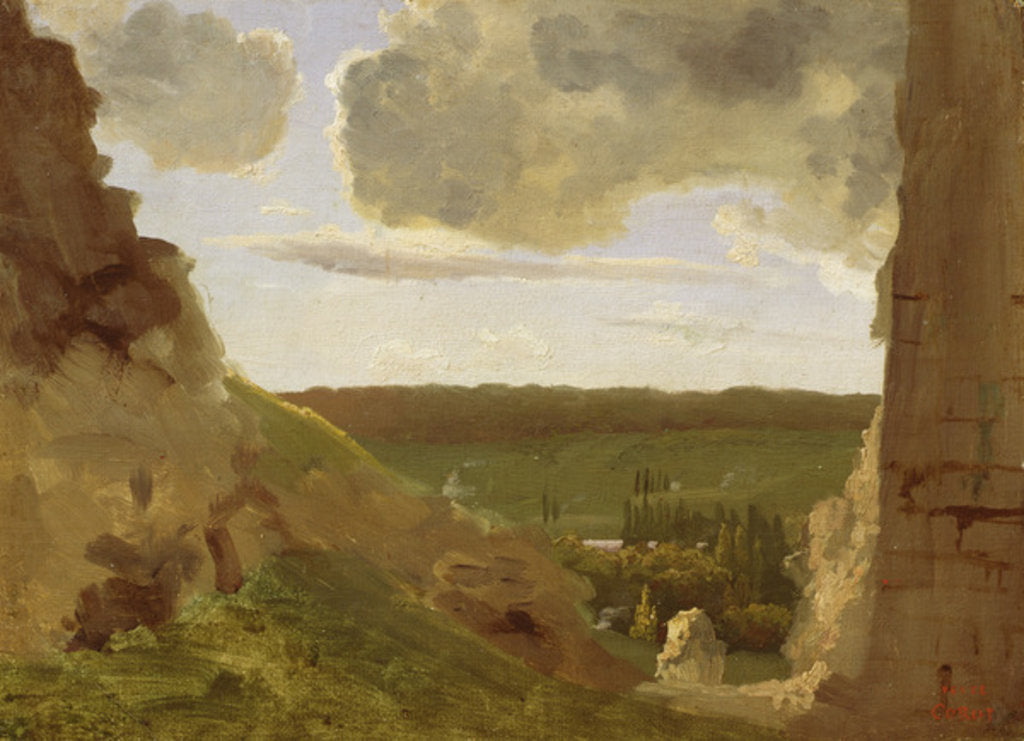 Detail of Medieval Ruins, c.1828-30 by Jean Baptiste Camille Corot