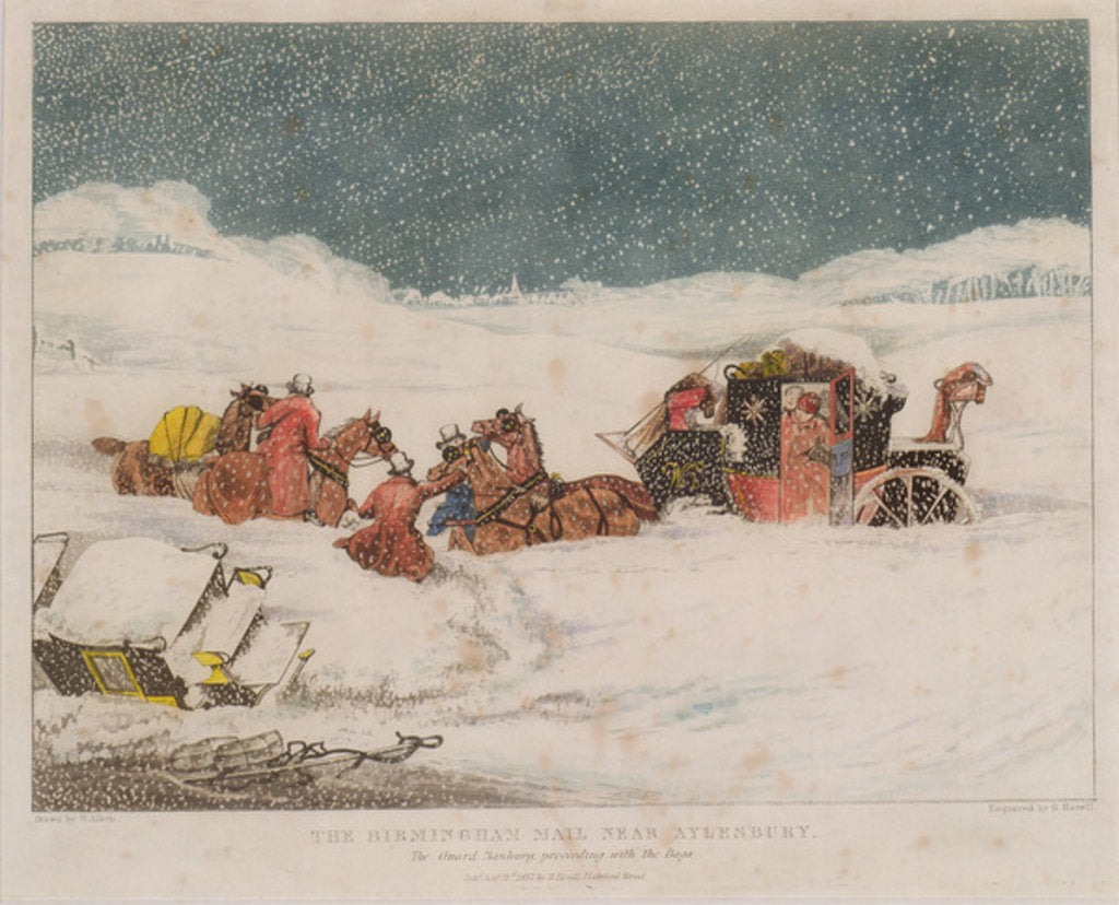 Detail of The Birmingham Mail near Aylesbury by Henry Thomas Alken