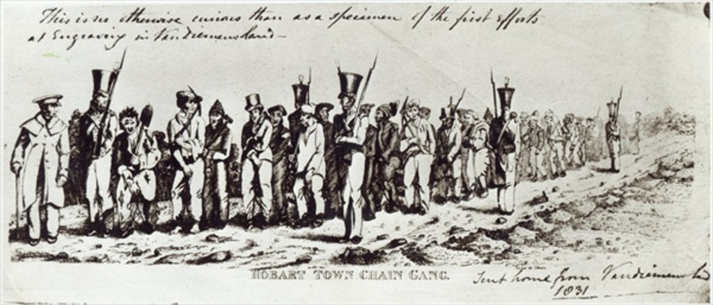 Detail of Hobart Town Chain Gang, c.1831 by Charles Bruce