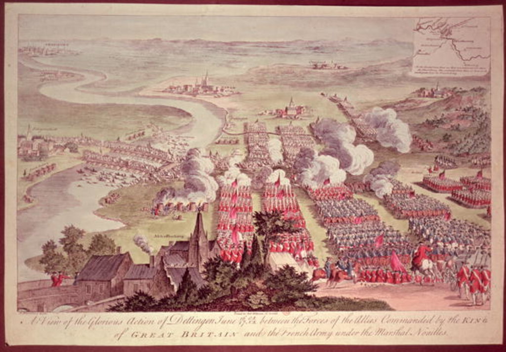 Detail of A View of the Glorious Action of Dettingen, June 16-27 1743, between the Forces of the Allies Commanded by the King of Great Britain and the French Army under the Marshal Noailles by F. Daremberg