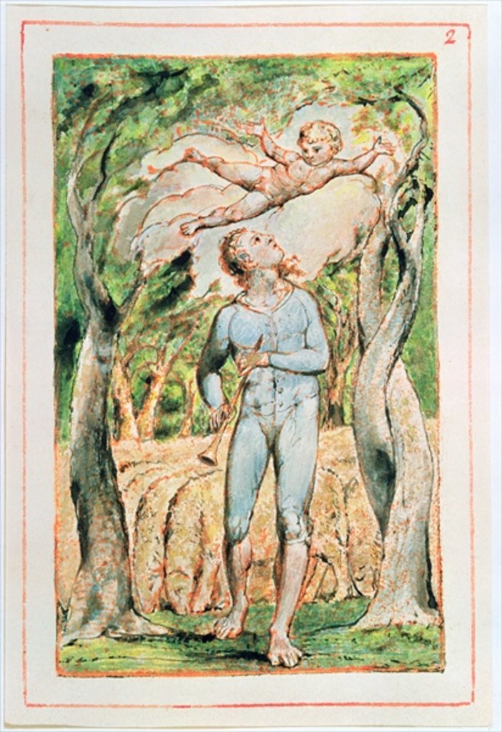 Detail of Songs of Innocence; 'the Piper', 1789 by William Blake