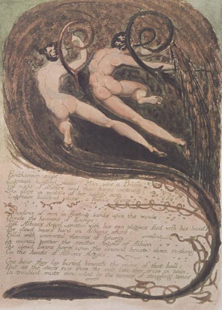 Detail of Europe a Prophecy; 'Entharmon slept', Mildews Blighting Ears of Corn, c.1794 by William Blake