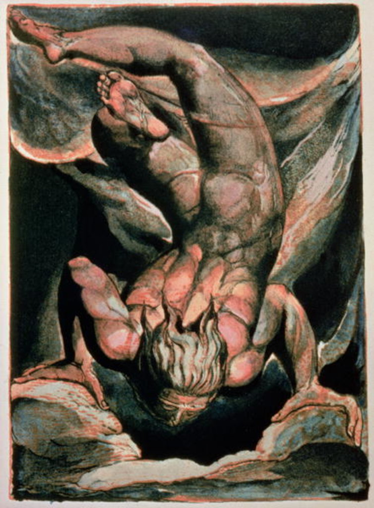 Detail of The First Book of Urizen; Man floating upside down, 1794 by William Blake