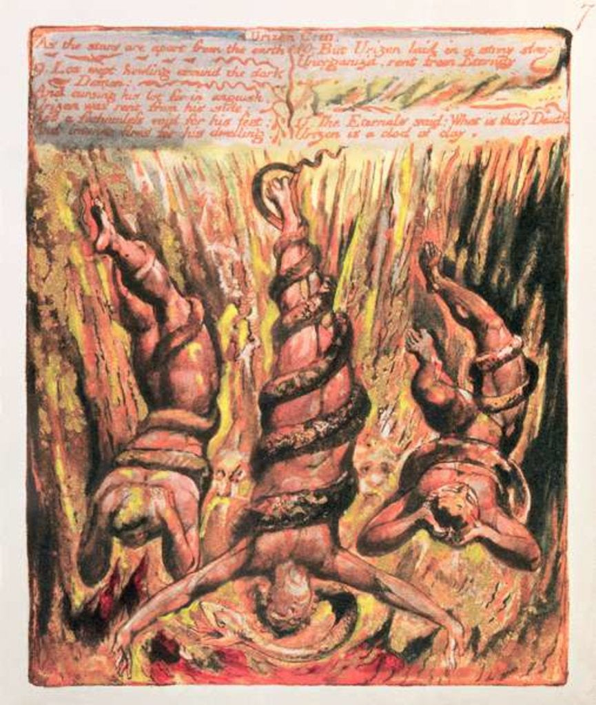 Detail of The First Book of Urizen; 'As the stars are apart from the earth', 1794 by William Blake