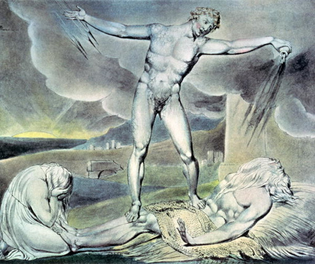 Detail of Illustrations of the Book of Job; Satan smiting Job with Sore Boils, 1825 by William Blake