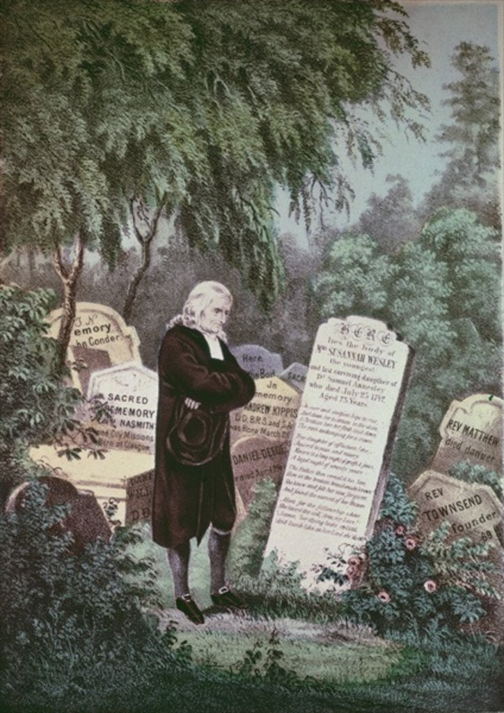 Detail of The Rev. John Wesley visiting his mother's grave by School English
