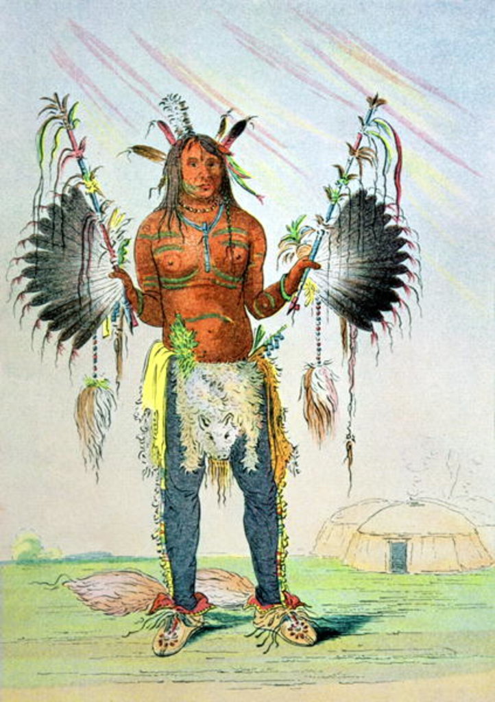 Detail of Mandan Medicine Man Mah-to-hah 'Old Bear', 1832-39 by George Catlin