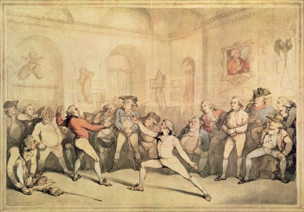 Detail of Angelo's Fencing Room, pub. 1787 by Thomas Rowlandson