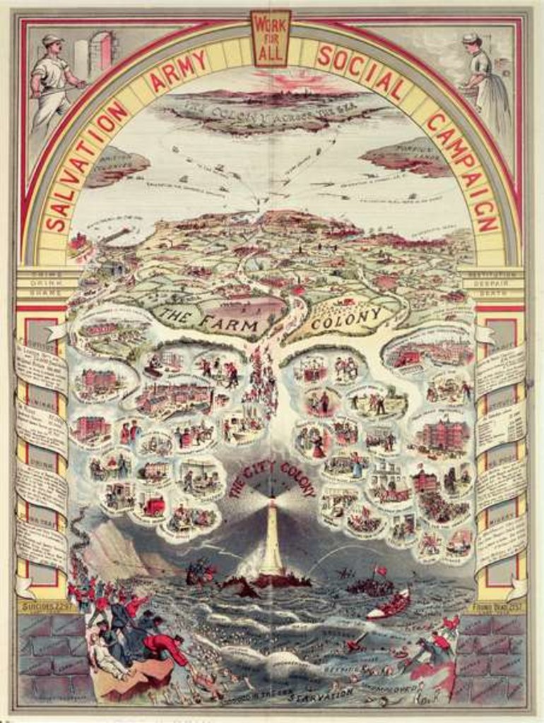 Detail of Salvation Army Social Campaign propaganda poster, London, c.1910 by English School