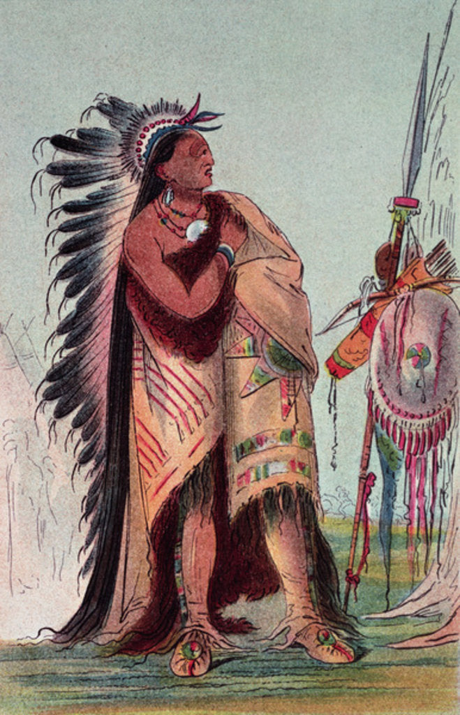 Detail of Crow Indian Pa-Ris-Ka-Roo-Pa, 'The Two Crows' by George Catlin