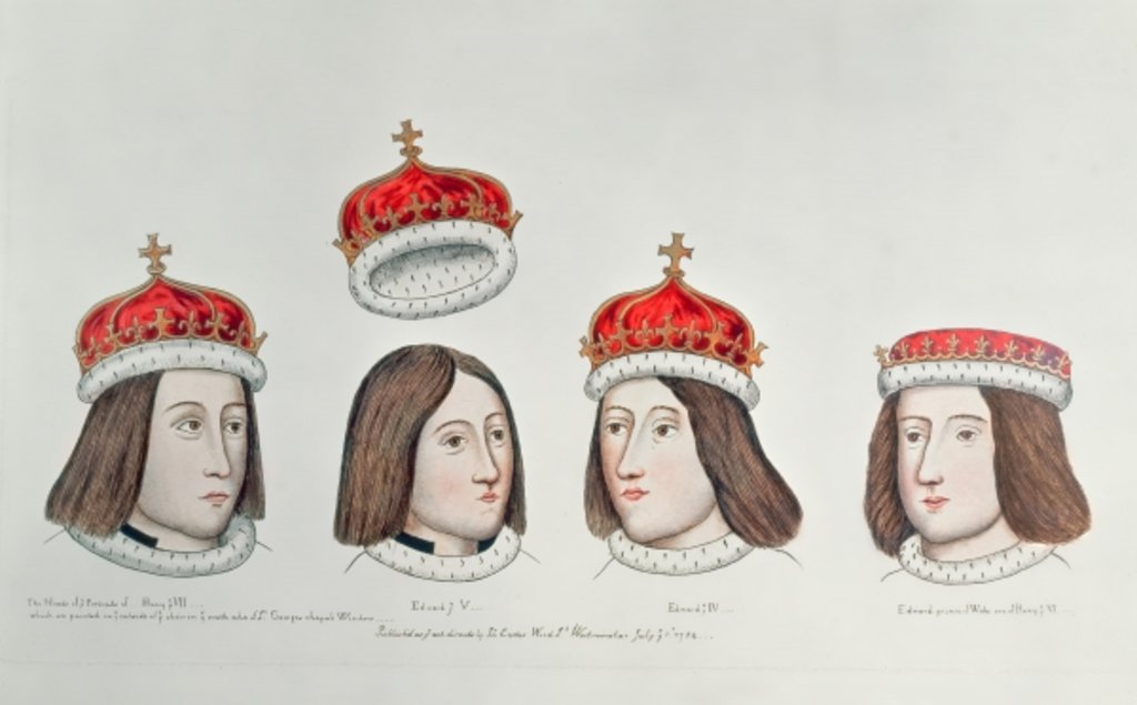 Detail of Heads of the portraits of english kings, 1784 by Anonymous