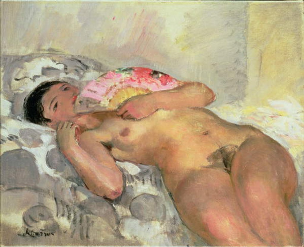 Detail of Nude Woman with a Fan by Henri Lebasque